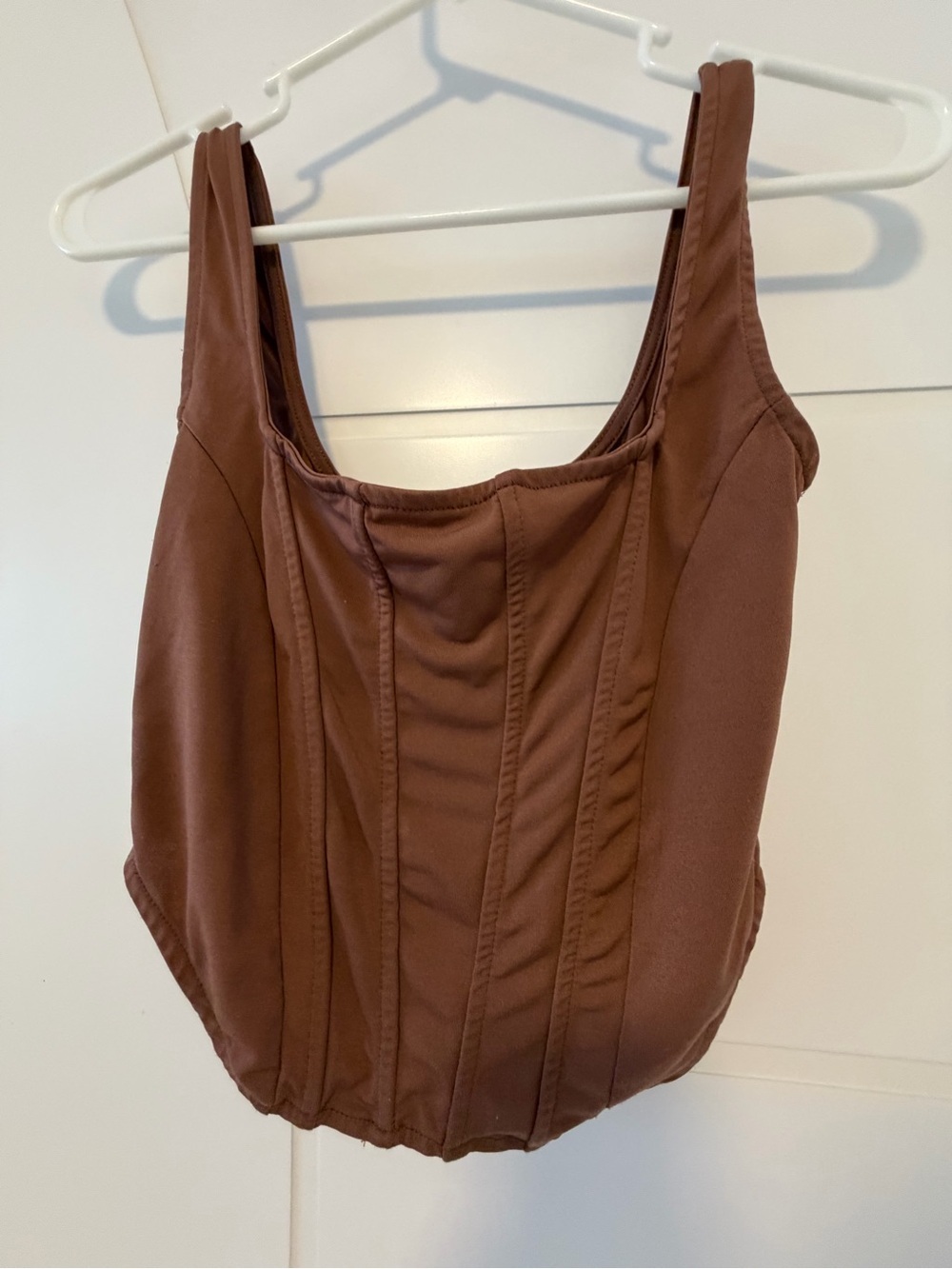 Wet Seal Brown Corset Small Y2K Fairy Grunge Cottagecore Milkmaid Fitted cami